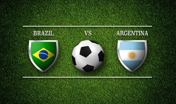 Calendario Partidos Fútbol Brasil Argentina Banderas Países Pelota Fútbol Representación —  Fotos de Stock