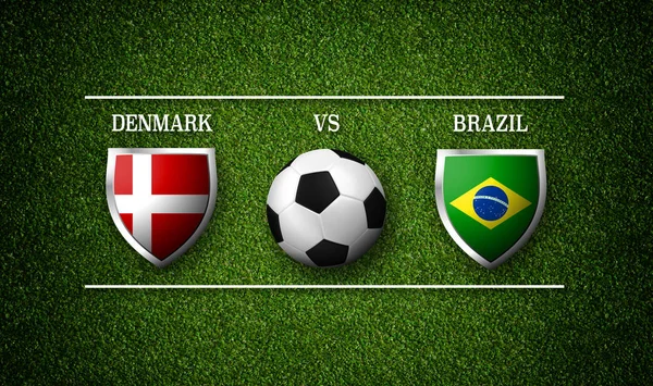 Calendario Partidos Fútbol Dinamarca Brasil Banderas Países Pelota Fútbol Representación —  Fotos de Stock