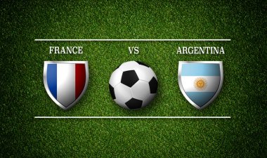 Futbol maç programı, Fransa vs Arjantin, ülkelerin bayrakları