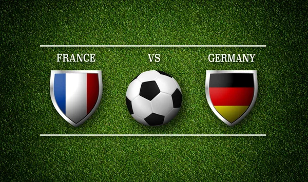 Calendário de jogos de futebol, França vs Alemanha, bandeiras de países a — Fotografia de Stock
