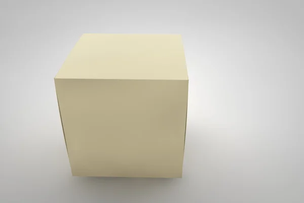 Caja de cartón simulada sobre fondo blanco . — Foto de Stock