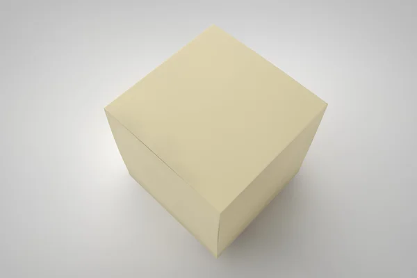 Μακέτα κουτί από χαρτόνι σε λευκό φόντο. — Φωτογραφία Αρχείου
