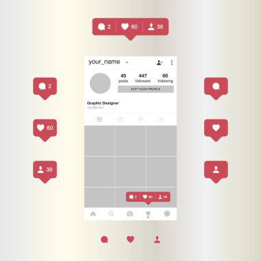 Mobil uygulama ve sosyal ağ simgesini.