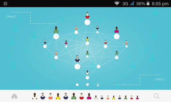 Bannière réseau social mondial . — Image vectorielle