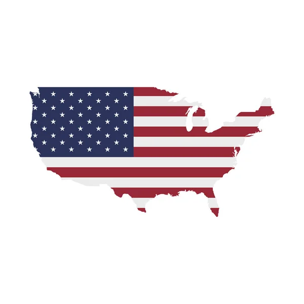 Mapa de Estados Unidos Bandera. Estados Unidos de América — Archivo Imágenes Vectoriales