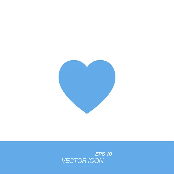 Icono del corazón en estilo plano aislado sobre fondo blanco. — Vector de stock