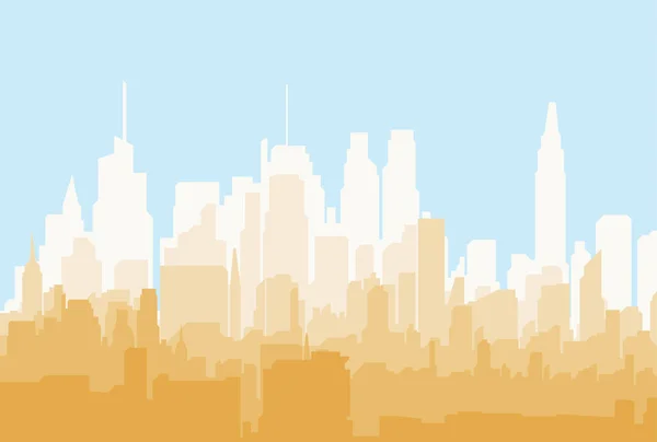 Silhouette city flat illustration. — Stock Vector