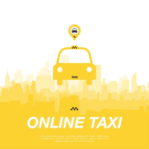 Taxi online, Mapa miasta, na ekranie. — Wektor stockowy