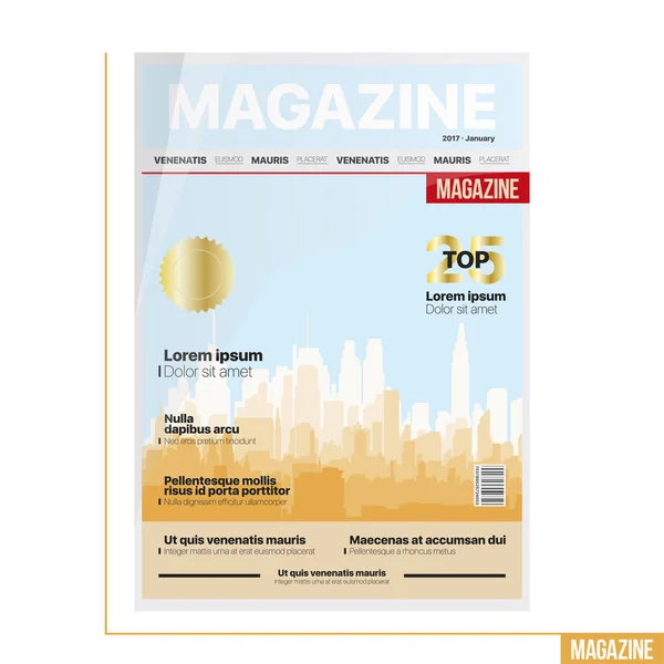 Sjabloon cover magazine over het platform. — Stockvector
