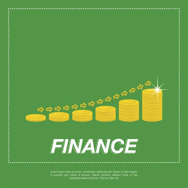 Handelsdiagramm mit Goldmünzen. — Stockvektor