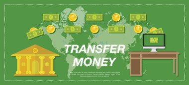 Para transferi. Düz vektör çizim Eps10
