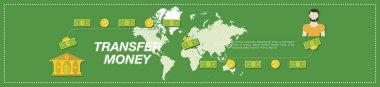 Para transferi. Düz vektör çizim Eps10
