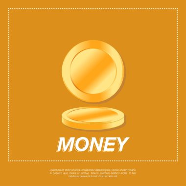 Turuncu zemin üzerine altın sikke.