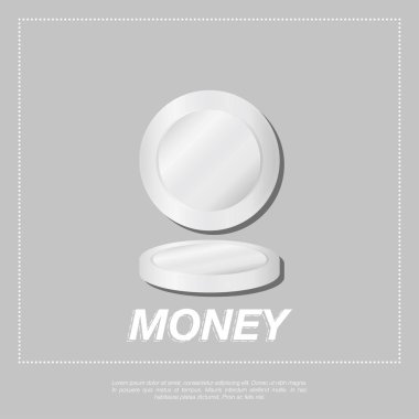 Turuncu zemin üzerine gümüş sikke.