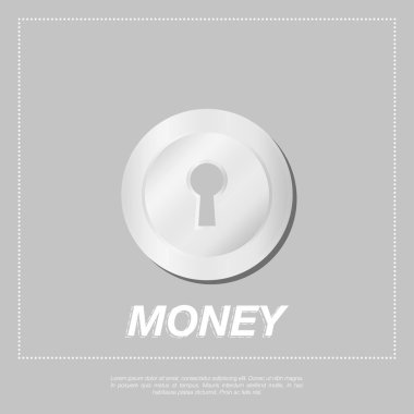 Turuncu zemin üzerine gümüş sikke.