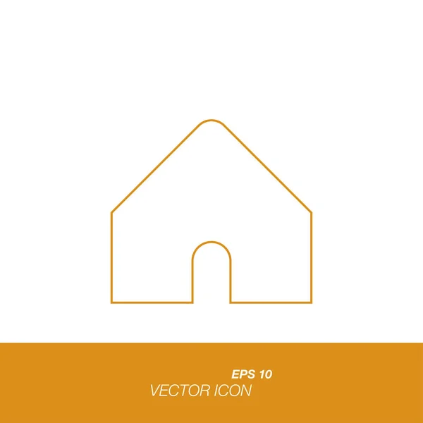 Icono de la casa en estilo de línea aislado sobre fondo blanco . — Vector de stock