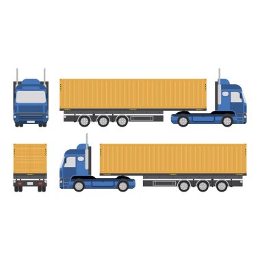 Konteyner vektör çizim ile büyük kamyon.