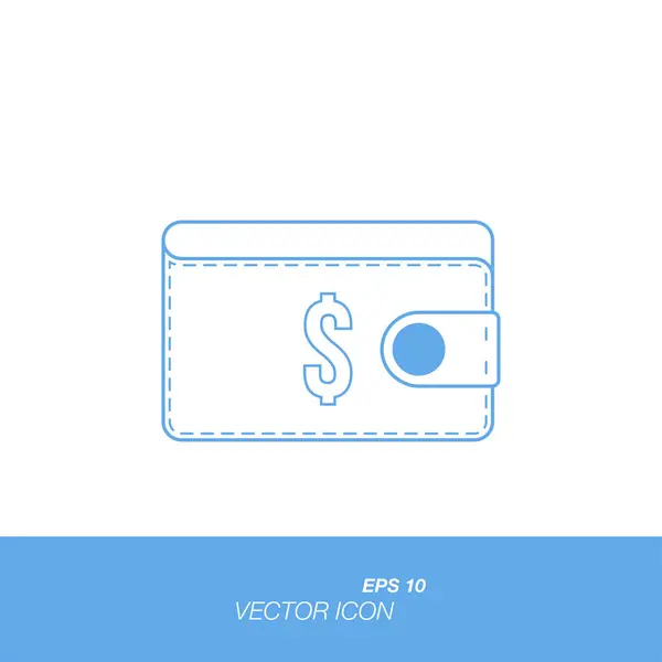 Monedero icono en estilo plano aislado sobre fondo blanco . — Vector de stock