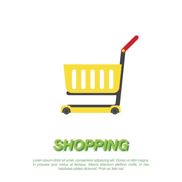 Cesta de compras sobre fondo blanco . — Vector de stock