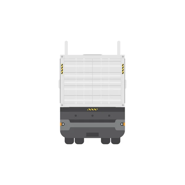 Truck trailer with container back view. Isolated on white background. — Stock Vector