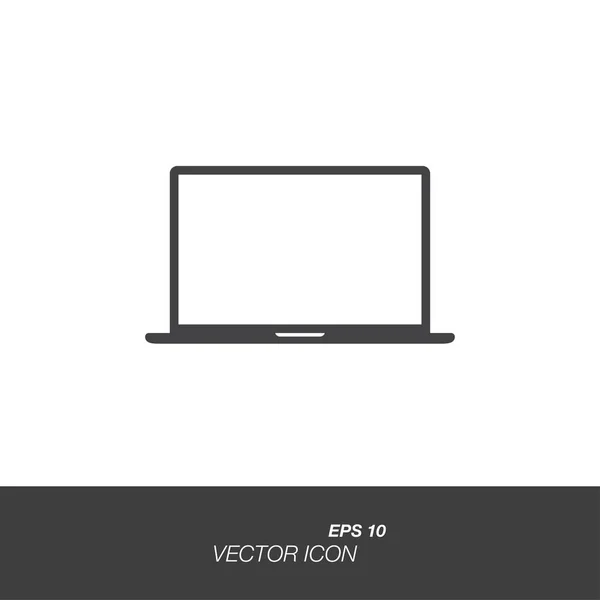 Ícone de laptop em estilo plano isolado no fundo branco. Símbolo do portátil para o seu design e logotipo. Ilustração vetorial EPS 10 . —  Vetores de Stock