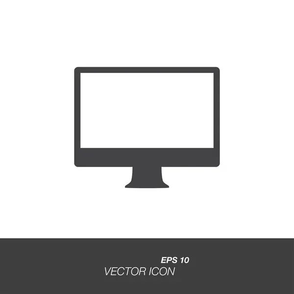 Monitor-Symbol im flachen Stil isoliert auf weißem Hintergrund. — Stockvektor