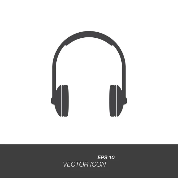 Icono de auriculares en estilo plano aislado sobre fondo blanco . — Vector de stock