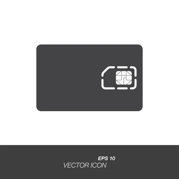 Ícone de cartão SIM em estilo plano isolado no fundo branco . —  Vetores de Stock