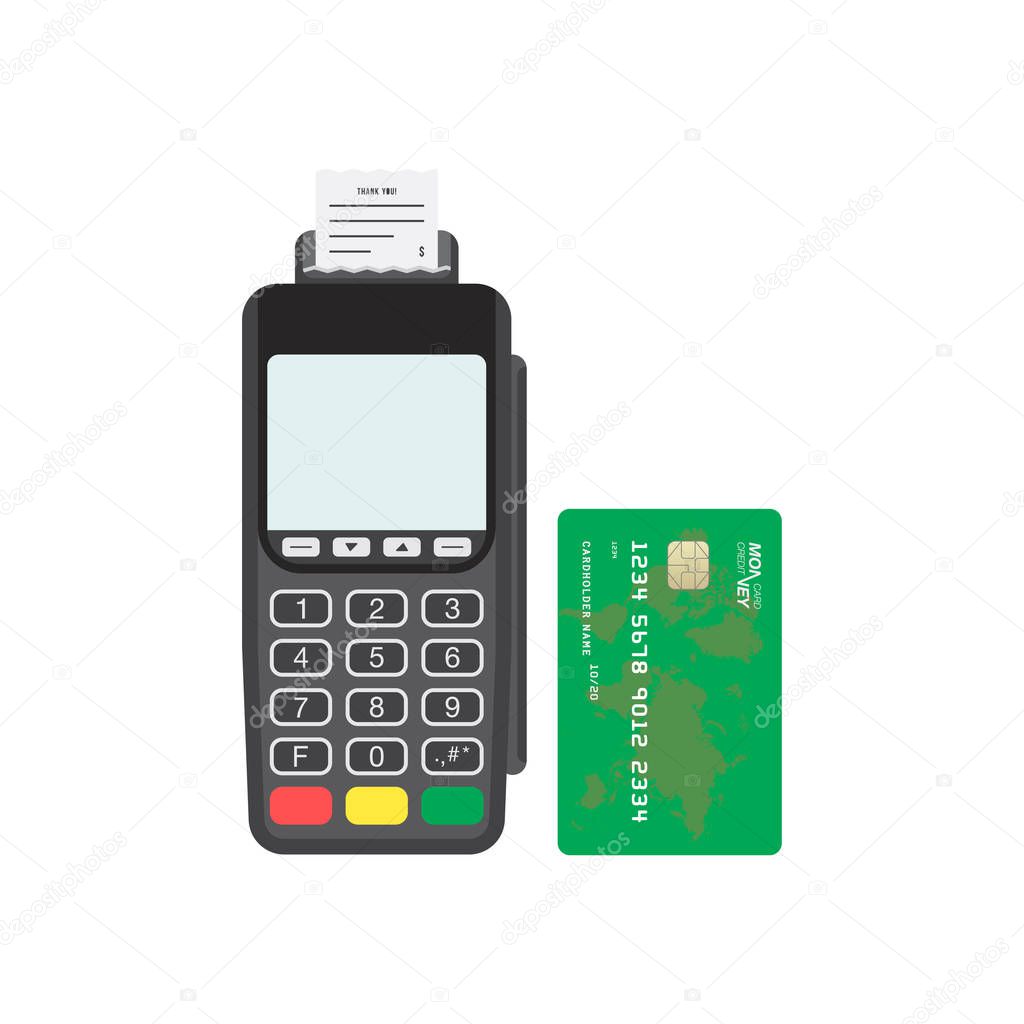 Terminal with credit card.