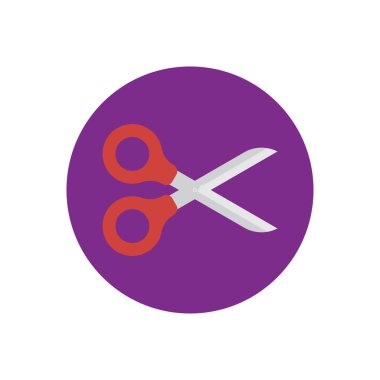 Herkesdaire oluşturacak şekilde izole düz stil simgesinde makas.