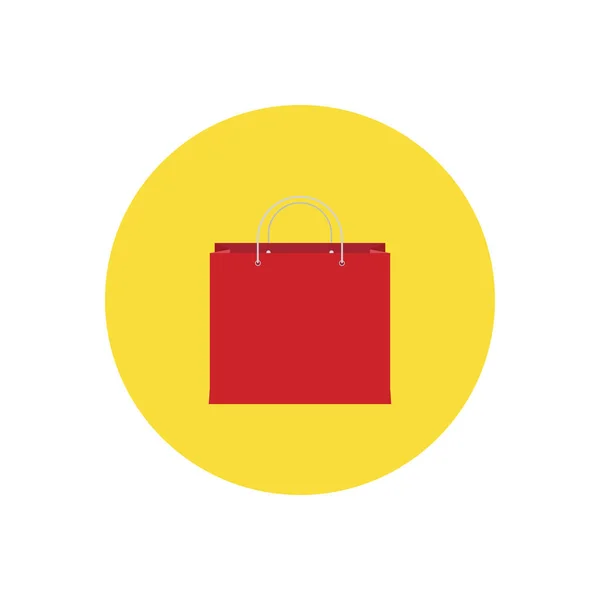 Icono del paquete en estilo plano aislado en el círculo . — Vector de stock