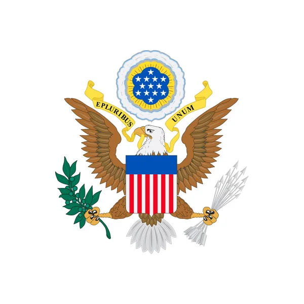 Escudo de armas de los Estados Unidos. emblema vectorial de los Estados Unidos . — Archivo Imágenes Vectoriales