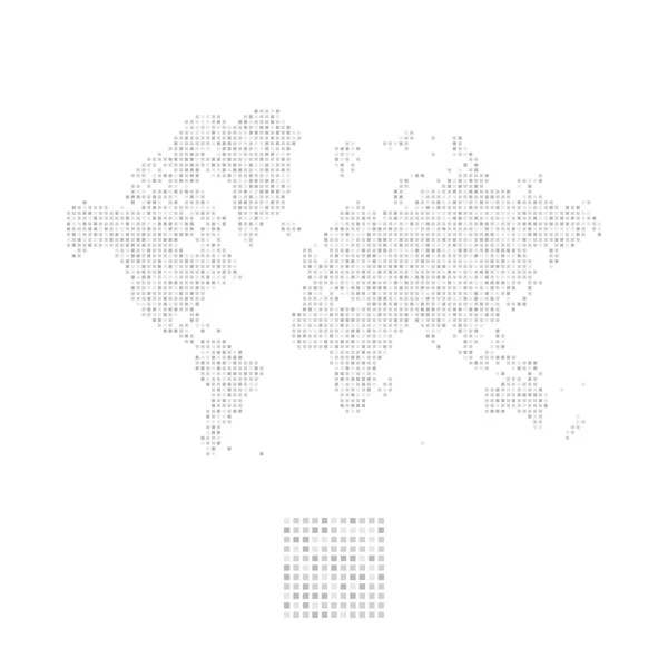 Carte du monde abstraite en points carrés . — Image vectorielle