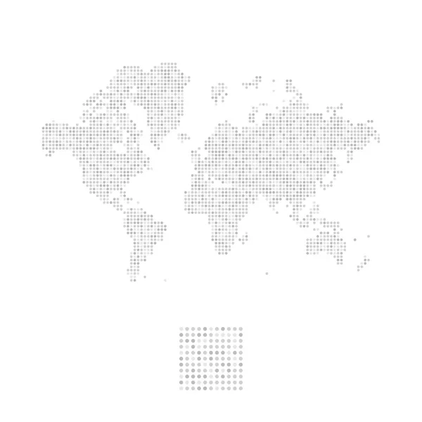 Mapa del mundo abstracto en puntos redondos . — Archivo Imágenes Vectoriales