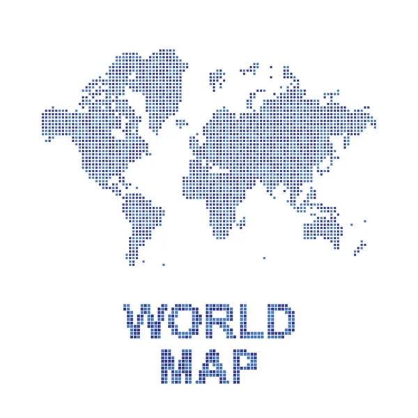 Mappa astratta del mondo in punti quadrati . — Vettoriale Stock