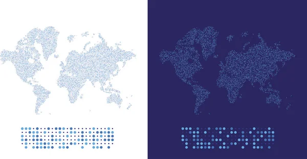 Carte du monde abstraite en points ronds . — Image vectorielle