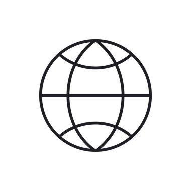 Globus simgesi beyaz arka plan üzerinde.