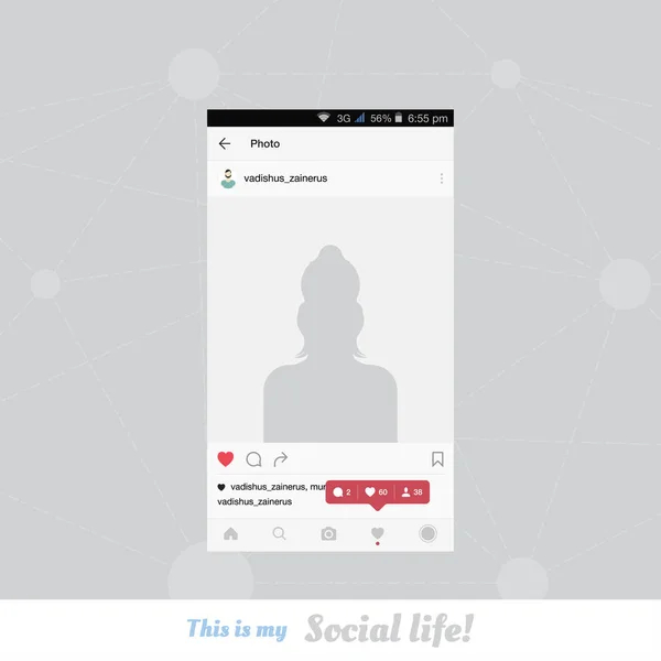 Online benim fotoğraf yayınlanması. Fotoğraf paylaşımı için mobil uygulamalar. — Stok Vektör