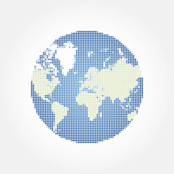 Abstract globe world map in a round dots. — Stock Vector