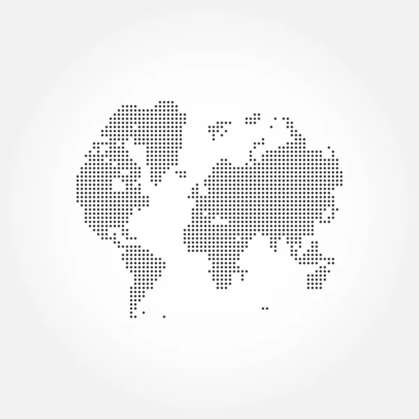 Mapa del mundo de globo abstracto en puntos redondos . — Vector de stock