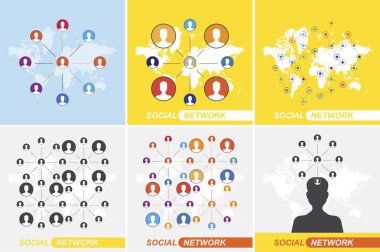 Dizi kavramlar konulu sosyal ağlar ve Internet üzerinde iletişim.