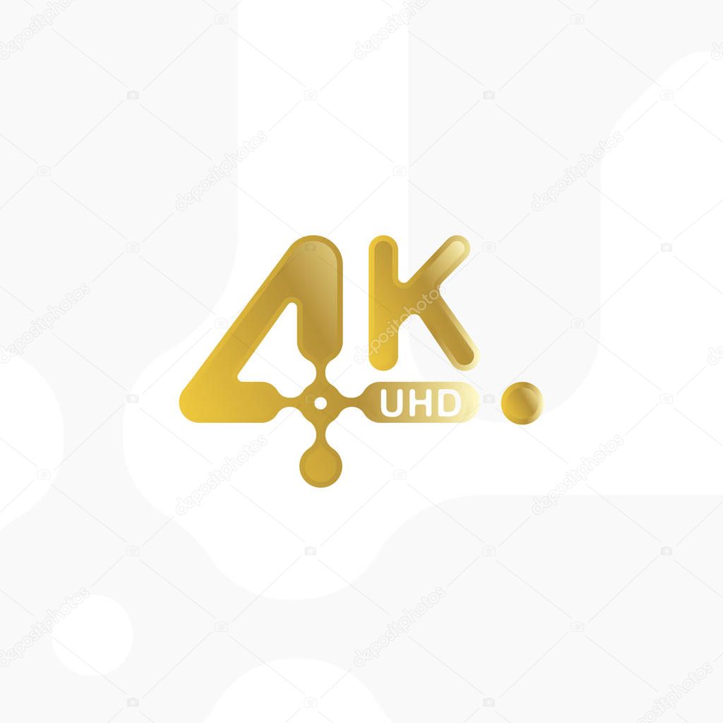 4K Ultra HD vector icon. Flat vector illustration EPS10