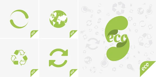 Set groene pictogrammen van ecologie. — Stockvector