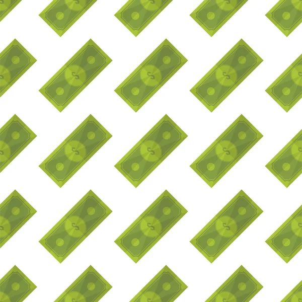 Seamless mönster, set dollar på en vit bakgrund. — Stock vektor