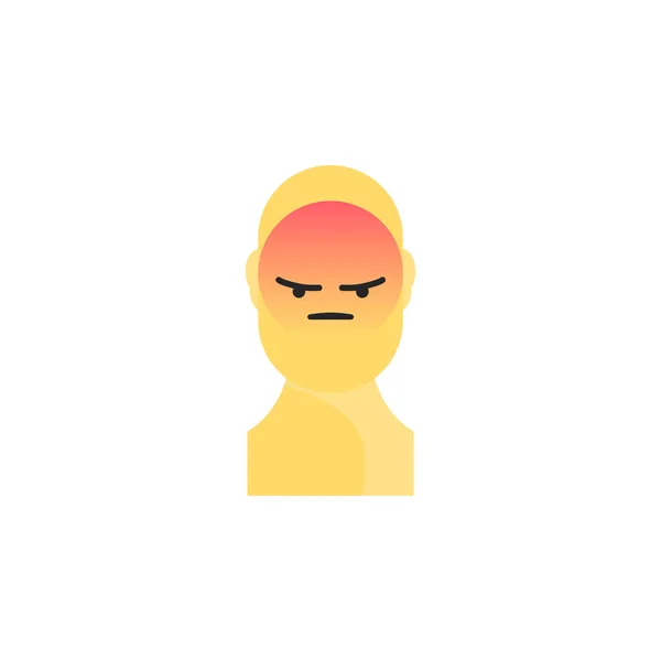 Sorriso amarelo zangado. Como ícone social . — Vetor de Stock