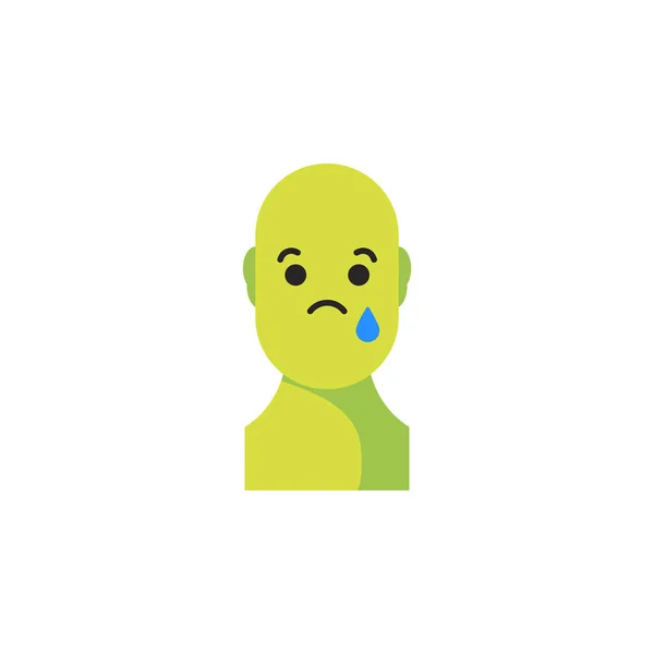 Sorriso verde triste. Como ícone social . — Vetor de Stock