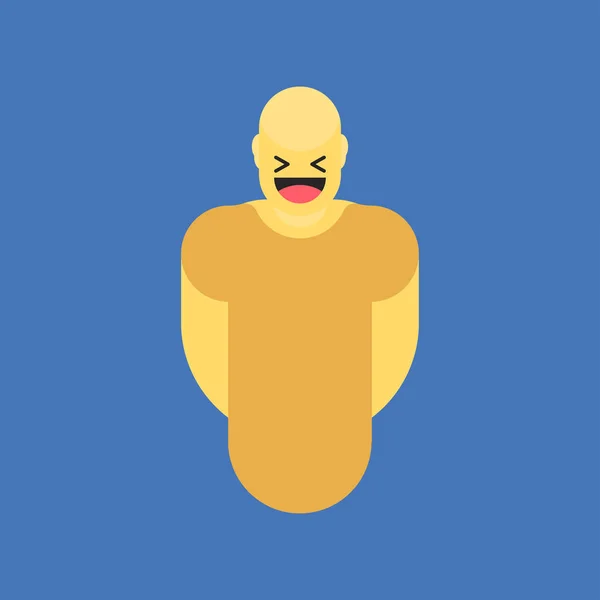 Sonriente amarillo sonriente en cuerpo . — Vector de stock