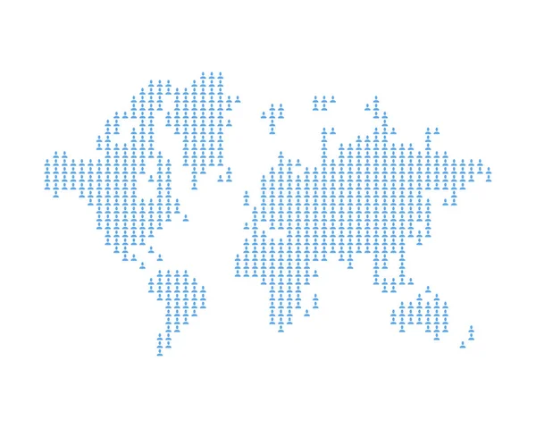 La carte du monde se compose de l'avatar social icône . — Image vectorielle
