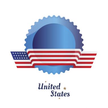 Güzel şekil üzerinde amblemi Amerikan bayrağı.