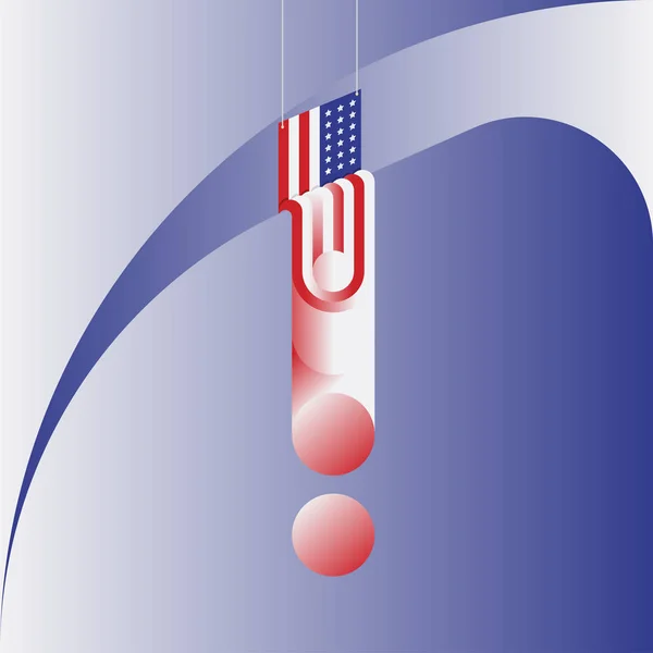 The Hanging American Flag. — Stock Vector